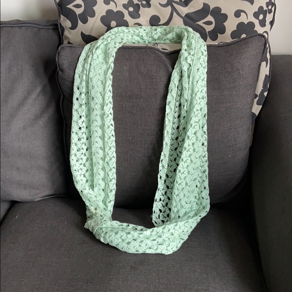 Mint Green Lace Infinity Scarf